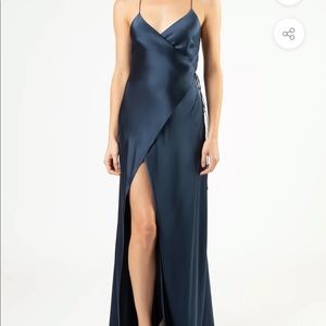 Size 2 strappy silk wrap gown